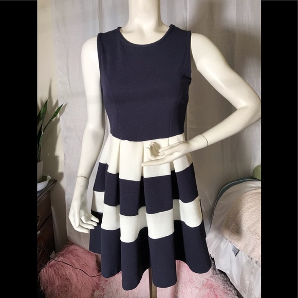 LA APPAREL Dresses & Skirts - LA APPAREL WHITE AND BLUE DRESS